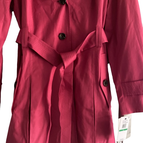 LONDON FOG Womens Pink Belted Trench Coat L - Picture 3 of 16